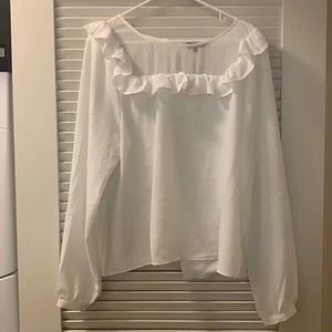White sheer blouse size 18